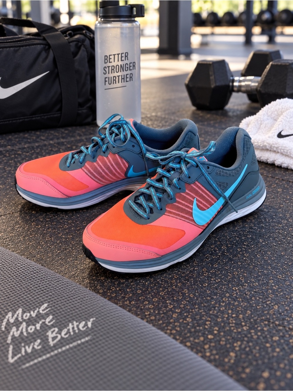 Nike Women's Coral Pink & Teal Athletic Running Shoes